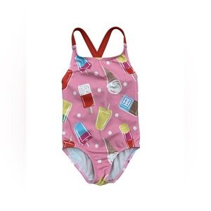 Mini Boden Size 2-3 Years Ice Cream Print Cross Back One Piece Swimsuit
